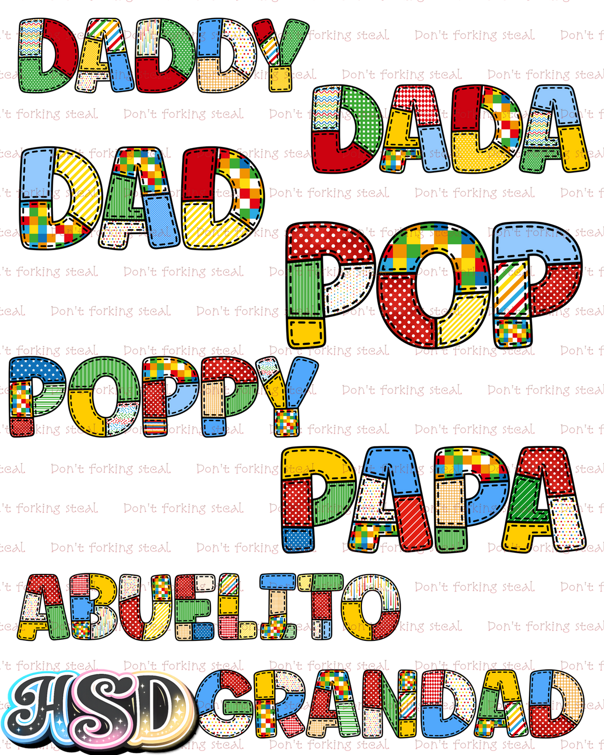 Patchwork names PNG Variants