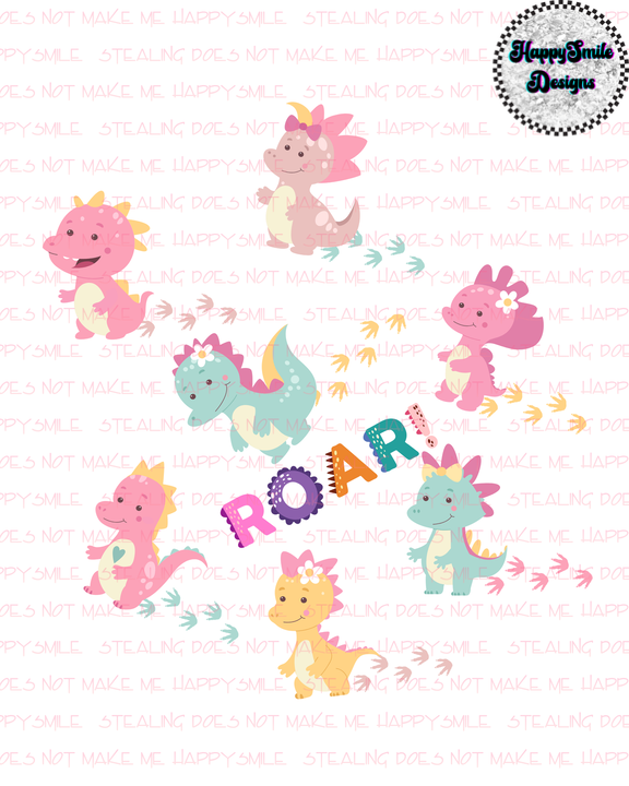 Pastel Dinosaurs PNG