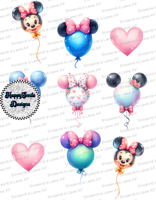 Girl Mouse Balloon Coquette PNG