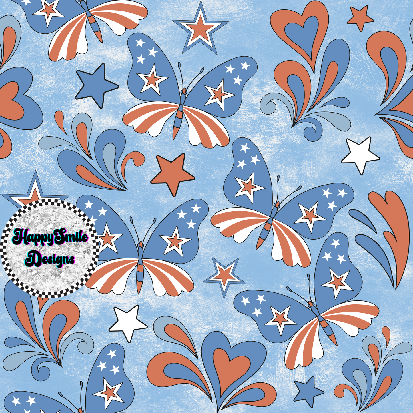 Red White and Butterflies