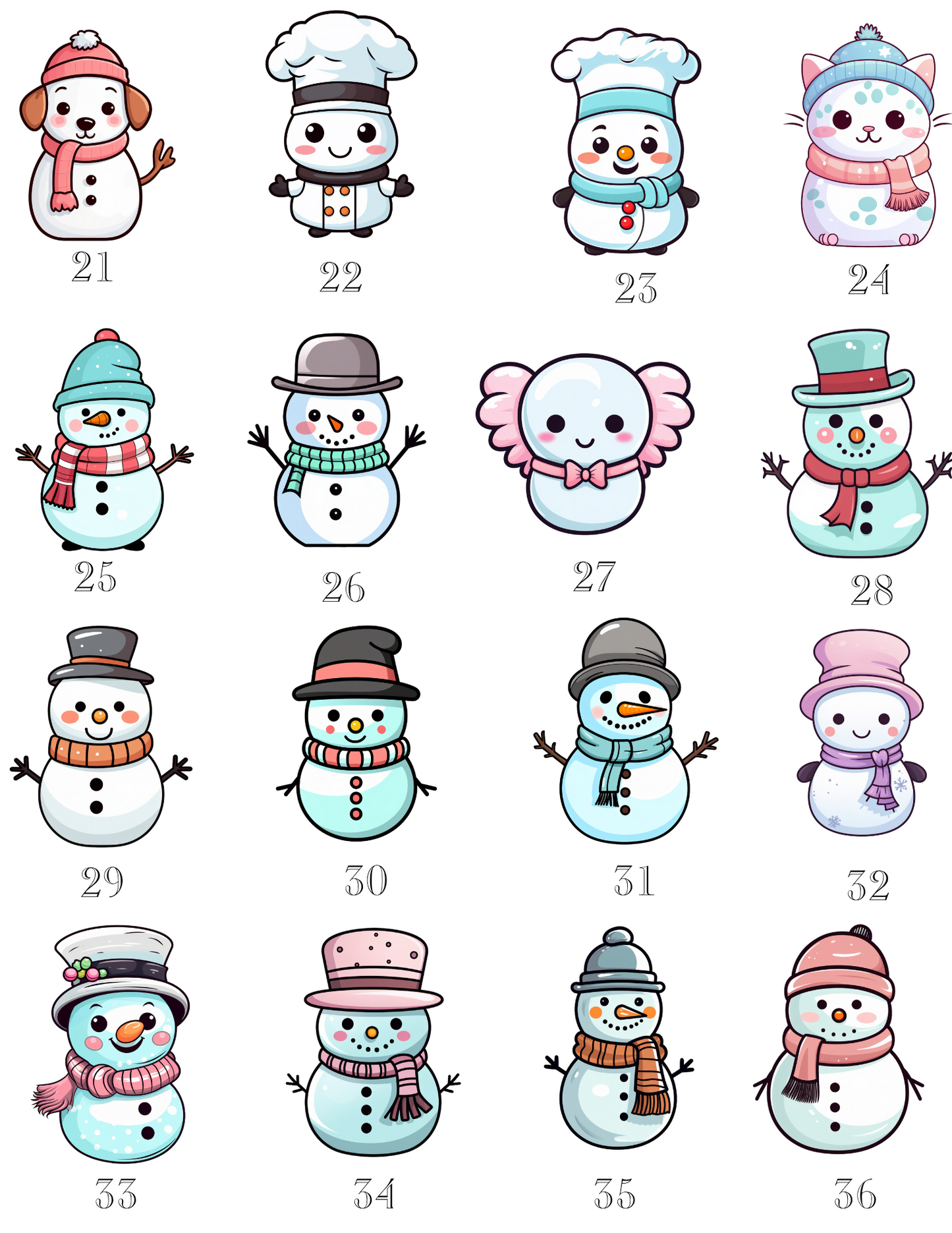 Snowman Family Digital Portrait