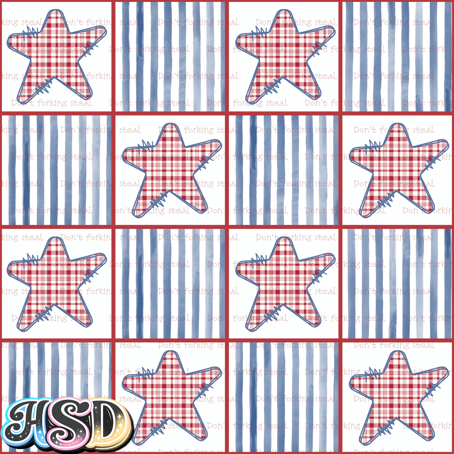Stitched in Red White & Blue