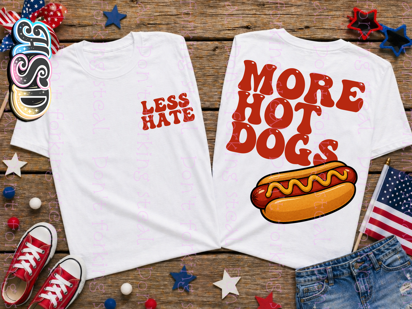 Less Hate - More Hot Dogs PNG