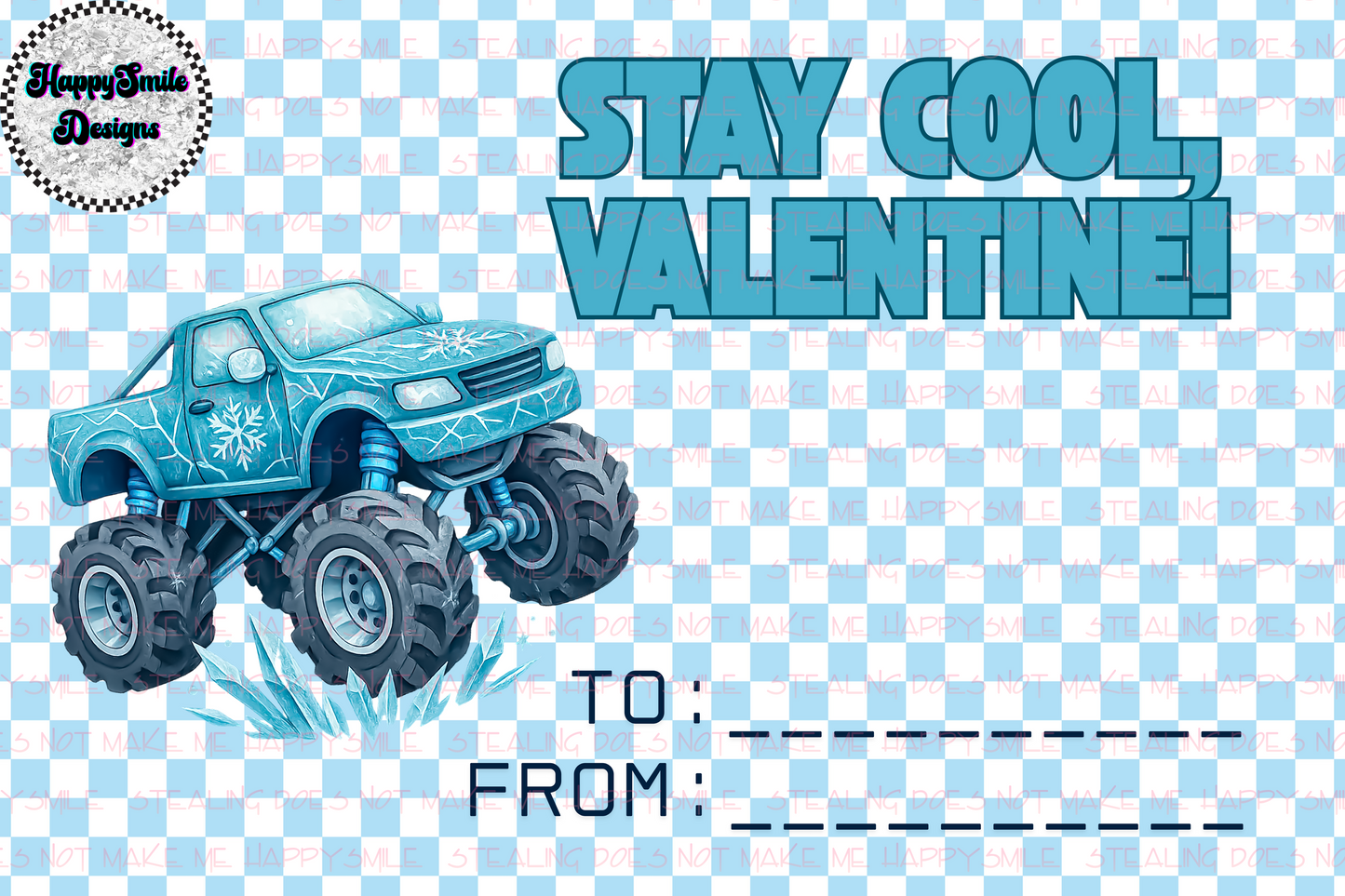 Monster Truck Valentine's Cards
