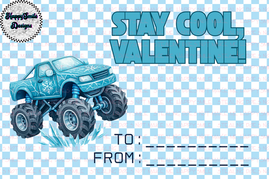 Monster Truck Valentine's Cards