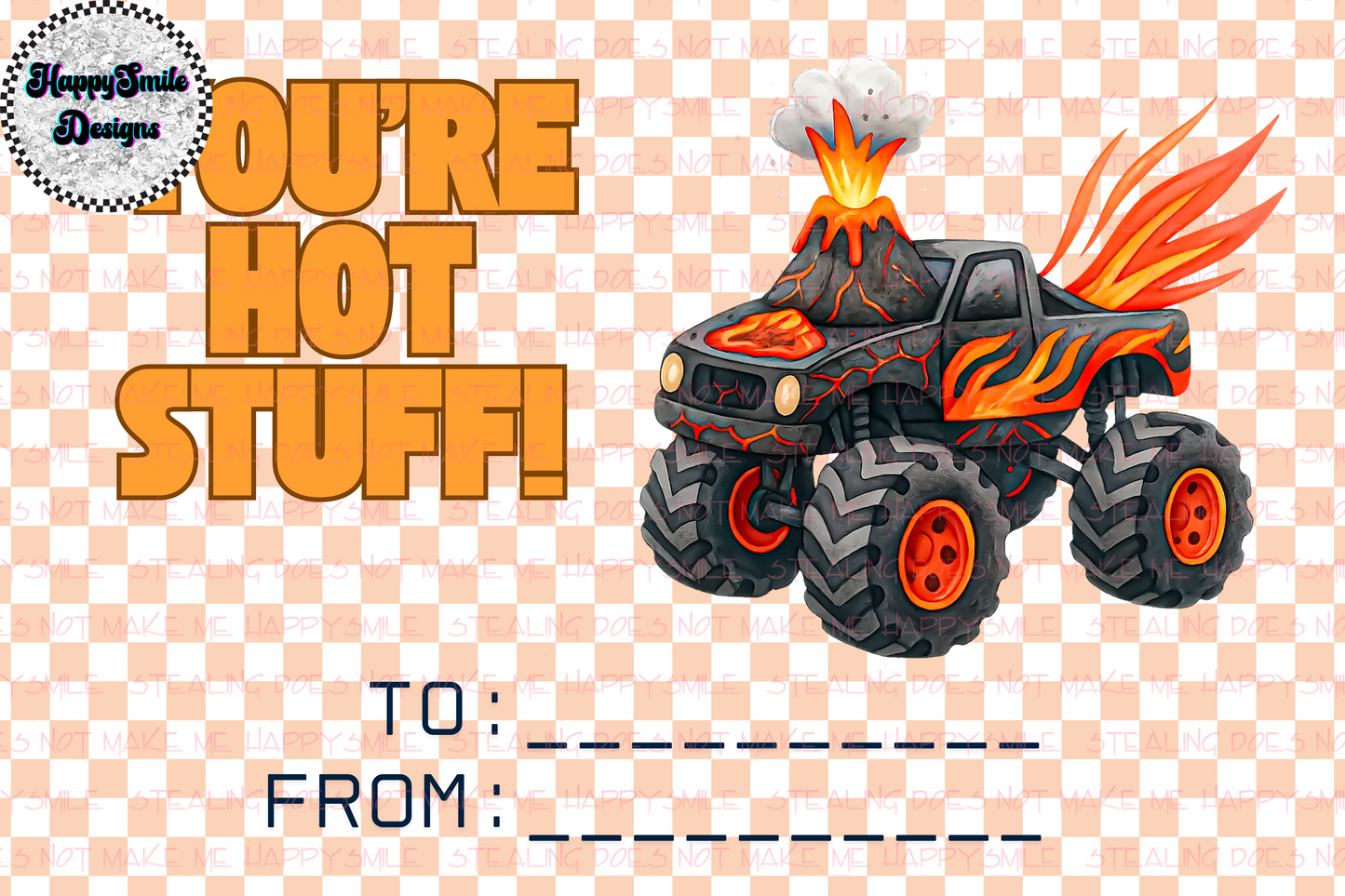 Monster Truck Valentine's Cards