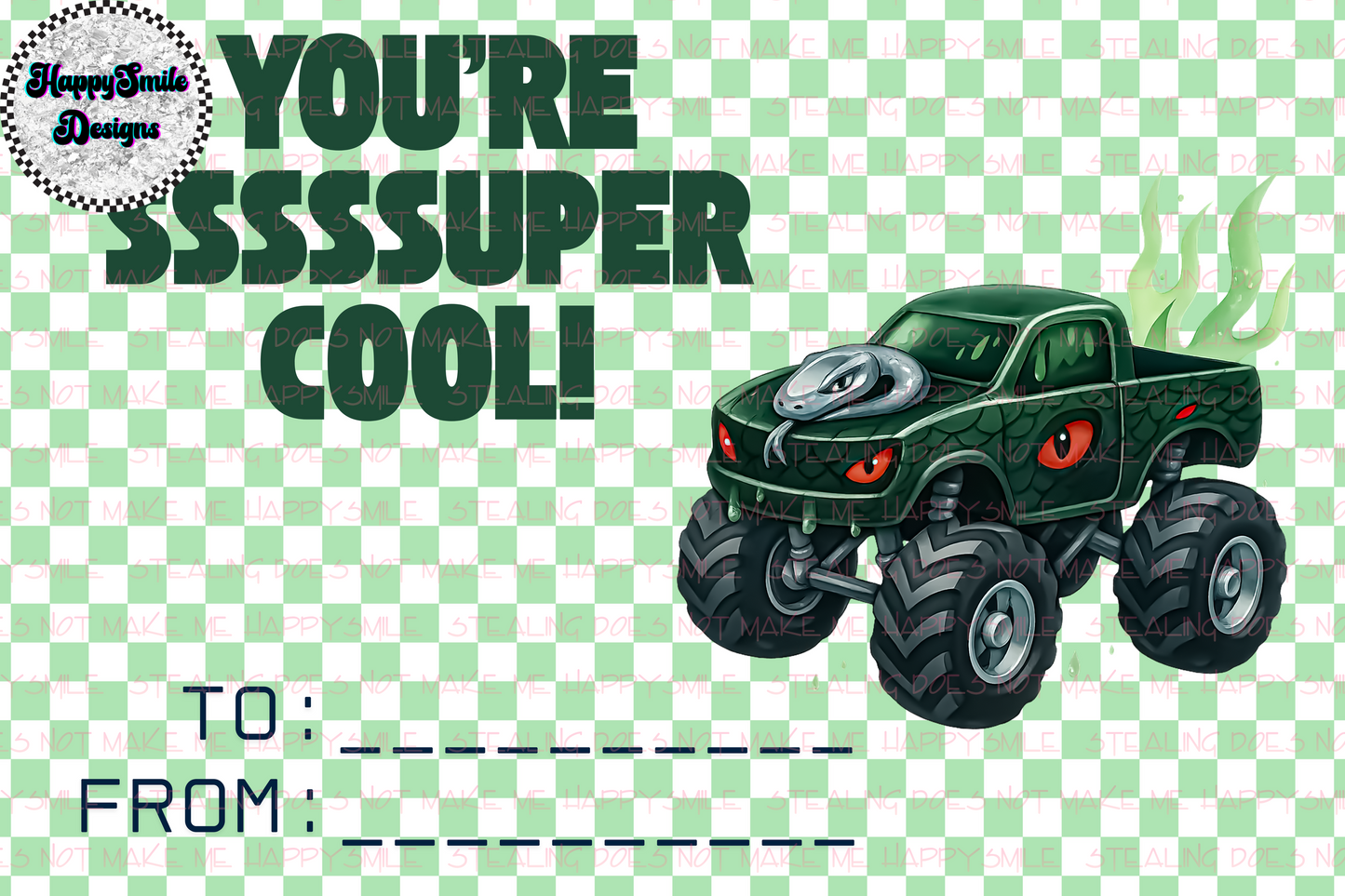 Monster Truck Valentine's Cards