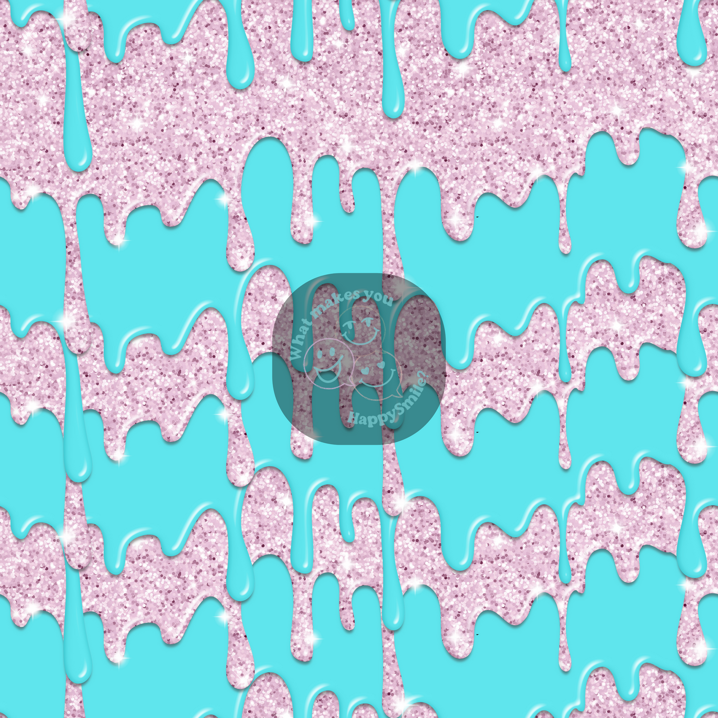 Pink glitter & Teal  Drips