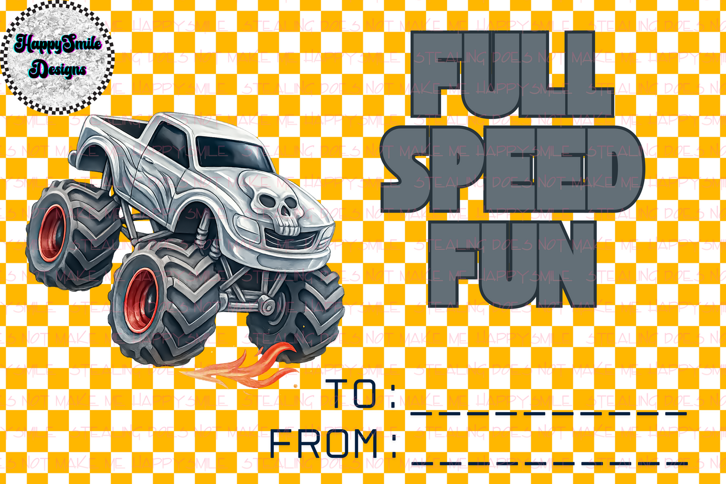 Monster Truck Valentine's Cards