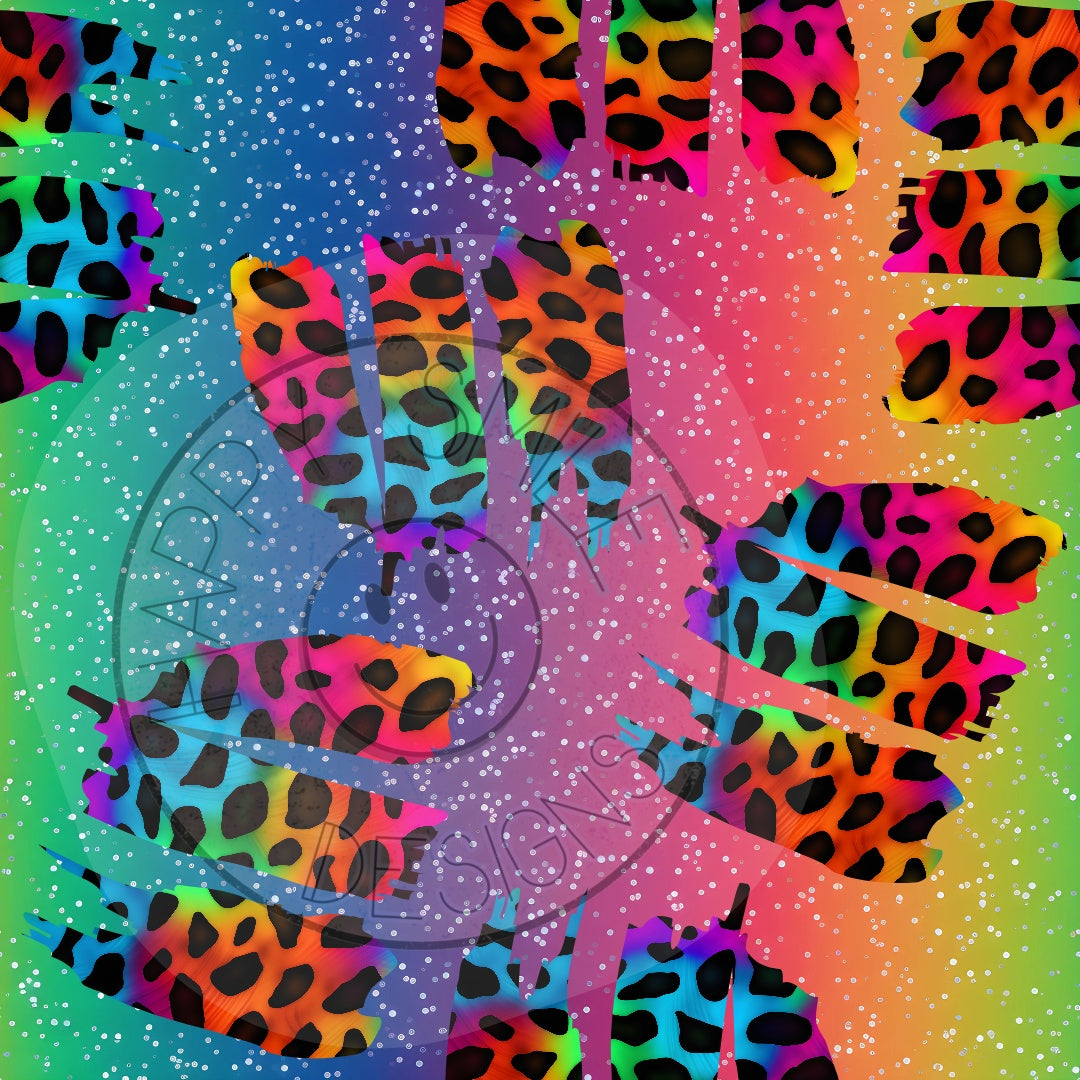 Cheetah rainbow stripe