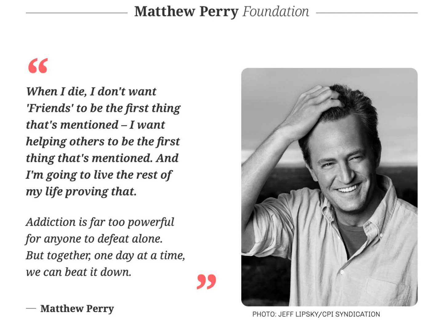 Donate to Matthew Perry Foundation