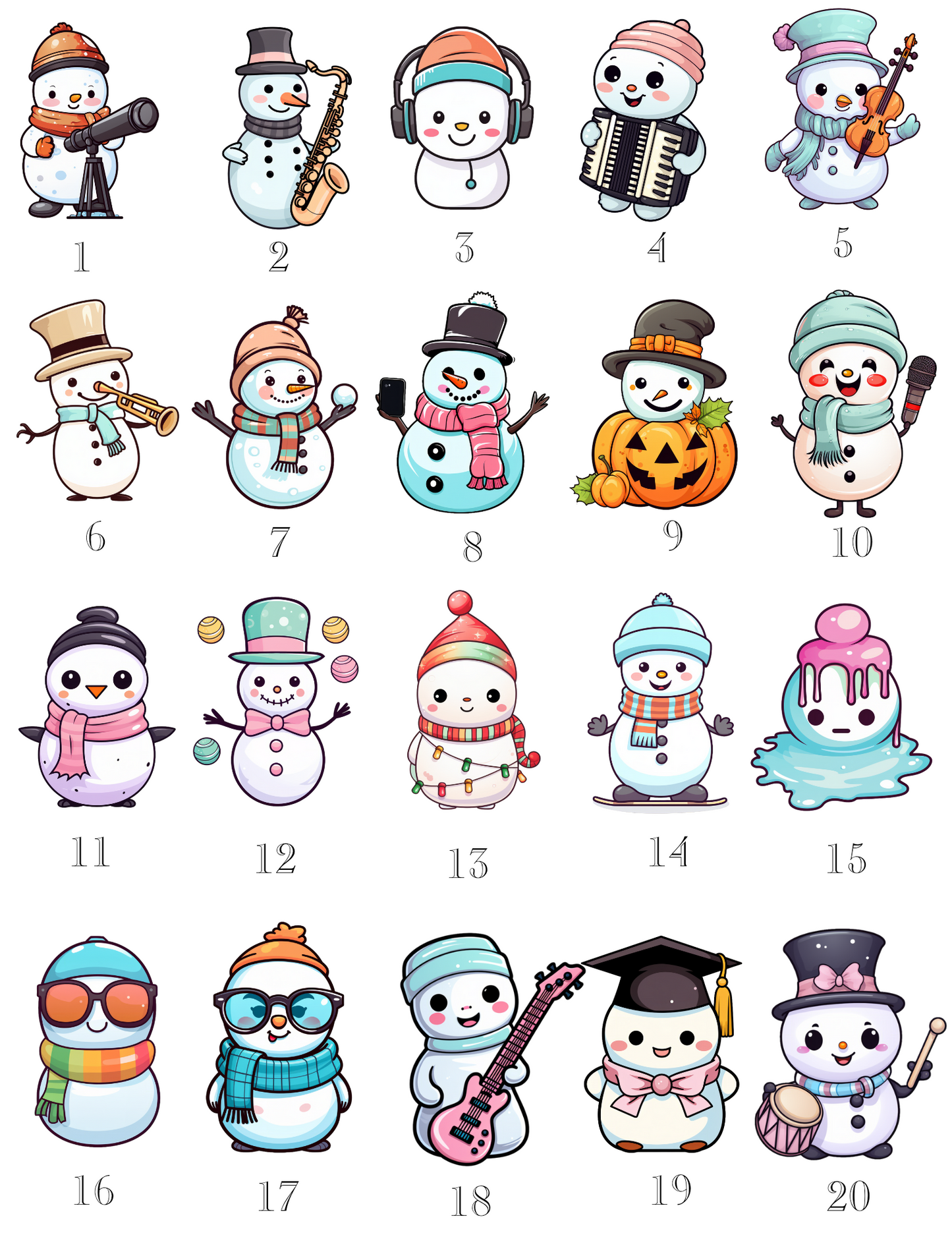 Snowman Family Digital Portrait