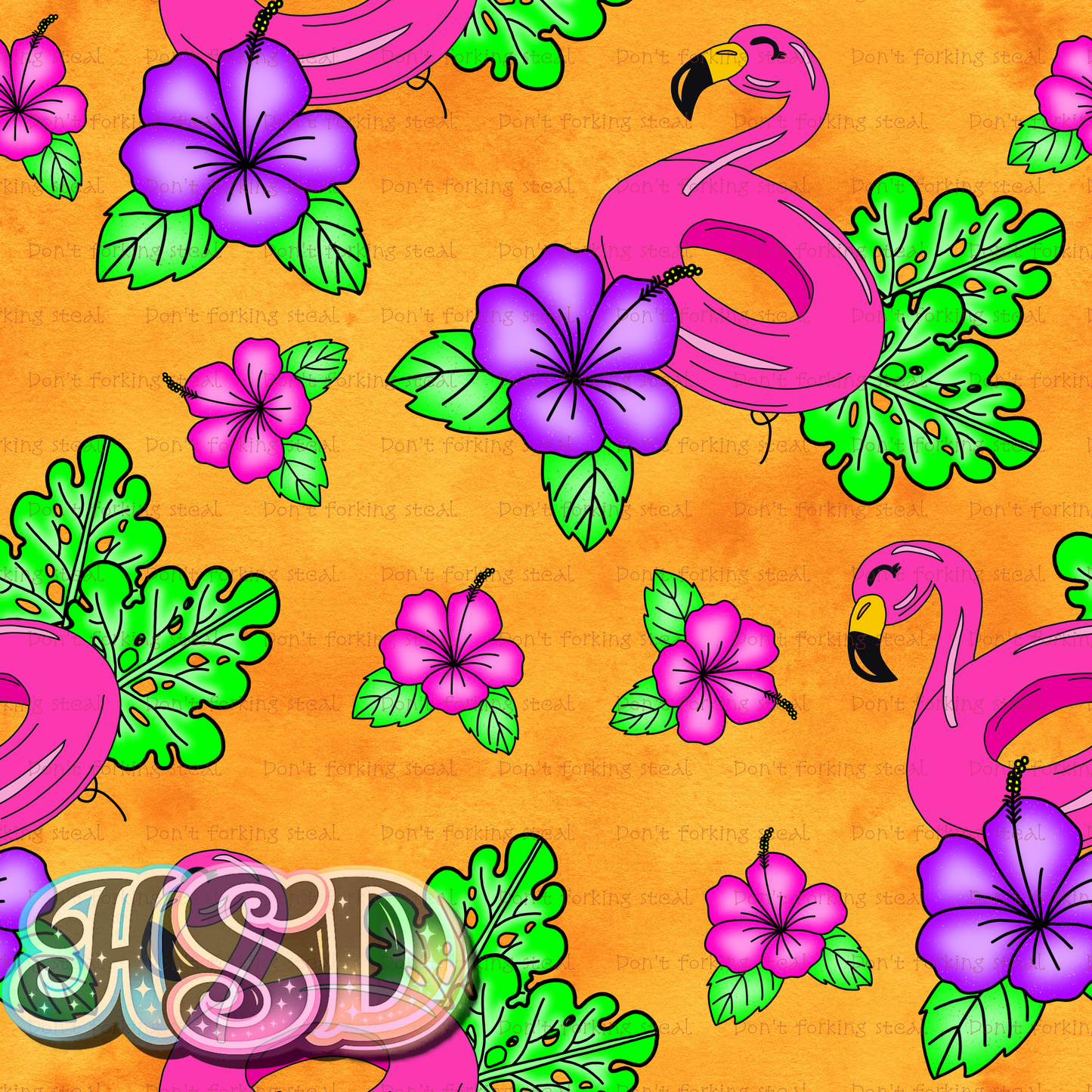 Splashy Flamingo Garden (VARIANTS)