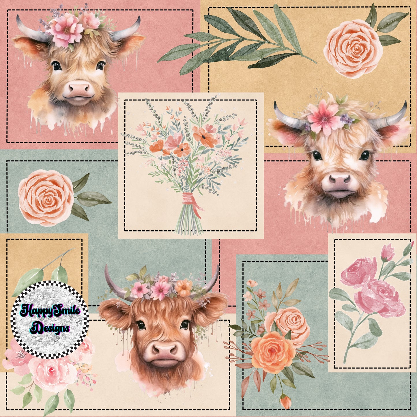 Highland Cow Coordinate Set